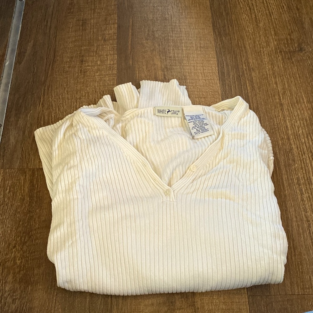 White Stag rib knit white sweater